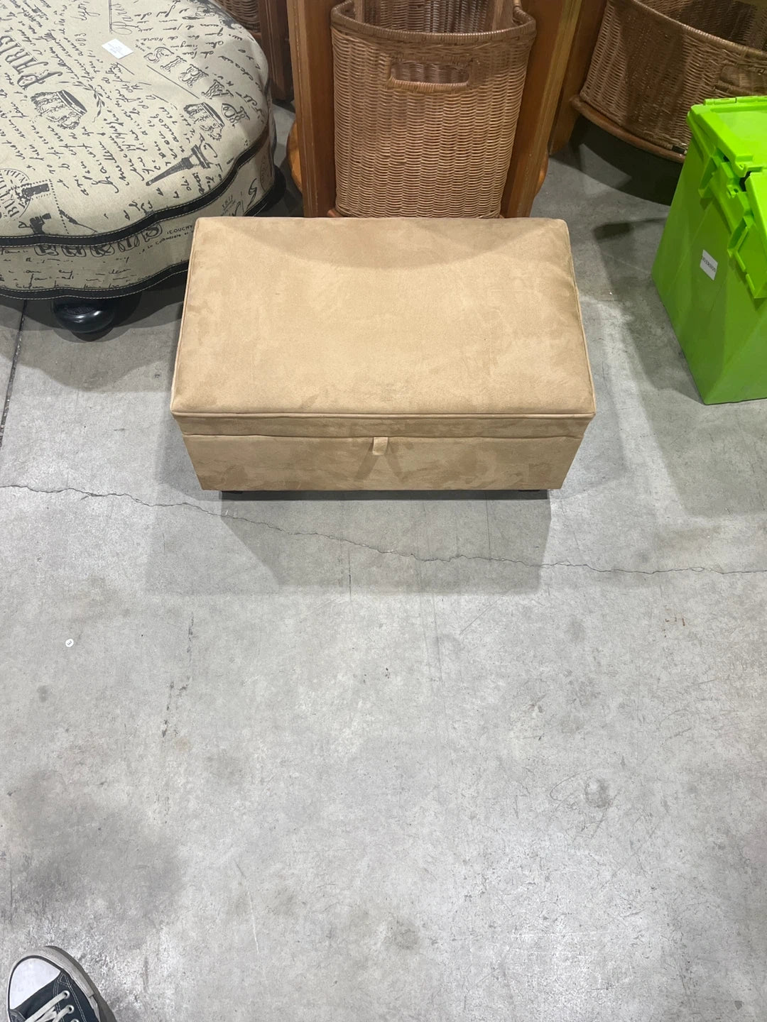 Tan Storage Ottoman