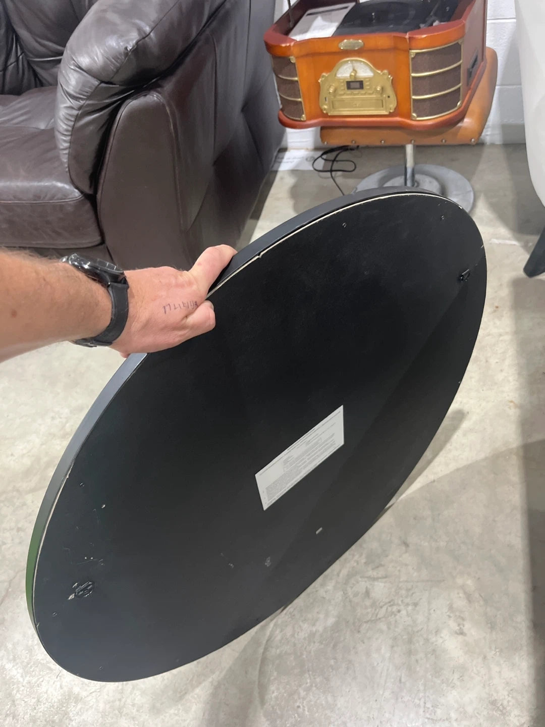 Round Black Framed Mirror