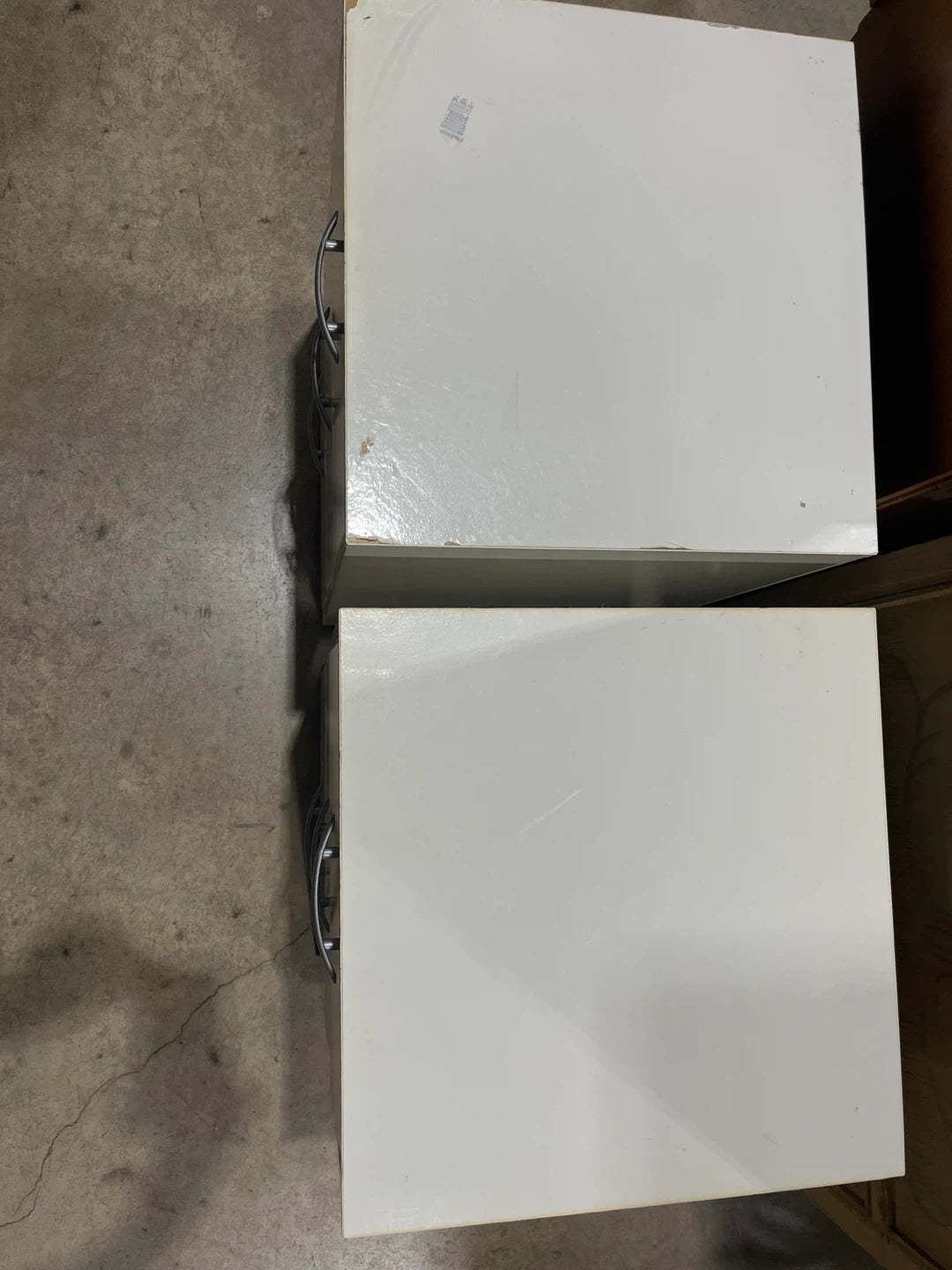 Pair of White 3-Drawer Filing Cabinets