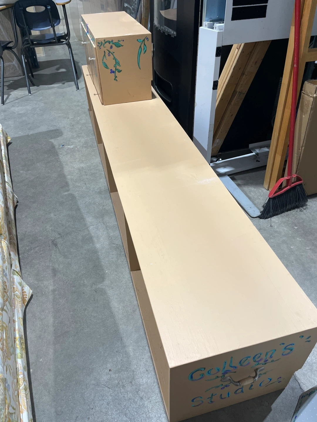 Handmade Wooden Storage Shelf with Cabinet