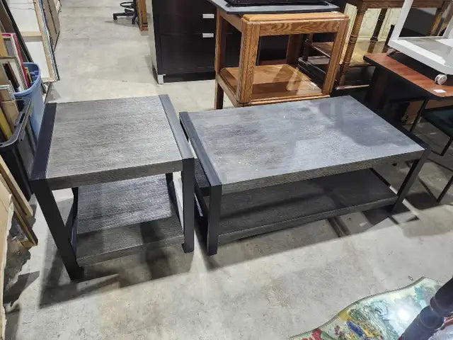 Modern Grey Coffee & End Table Set