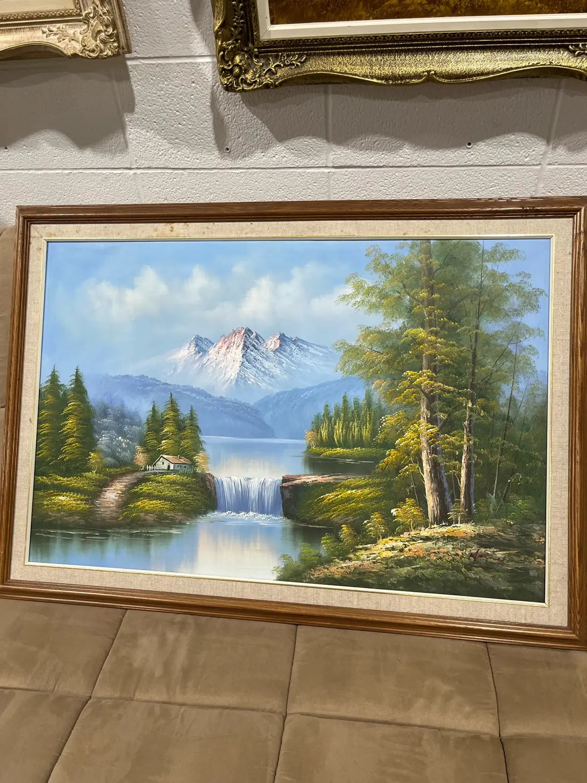 Vintage Nature oil painting on canvas with frame