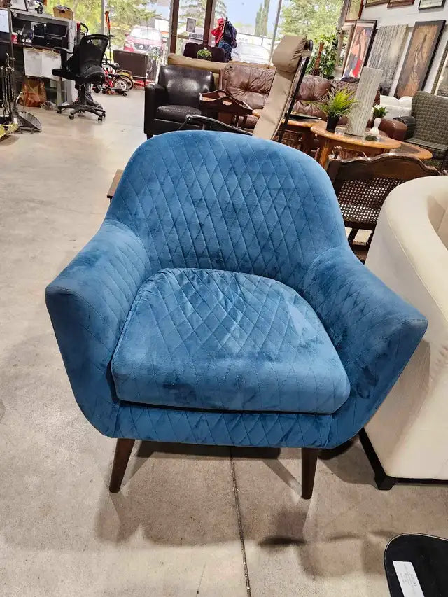 Blue Velvet Accent Chair