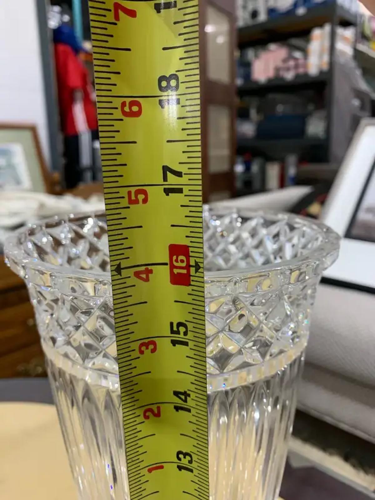 Tall Crystal Vase with Hanging Crystals