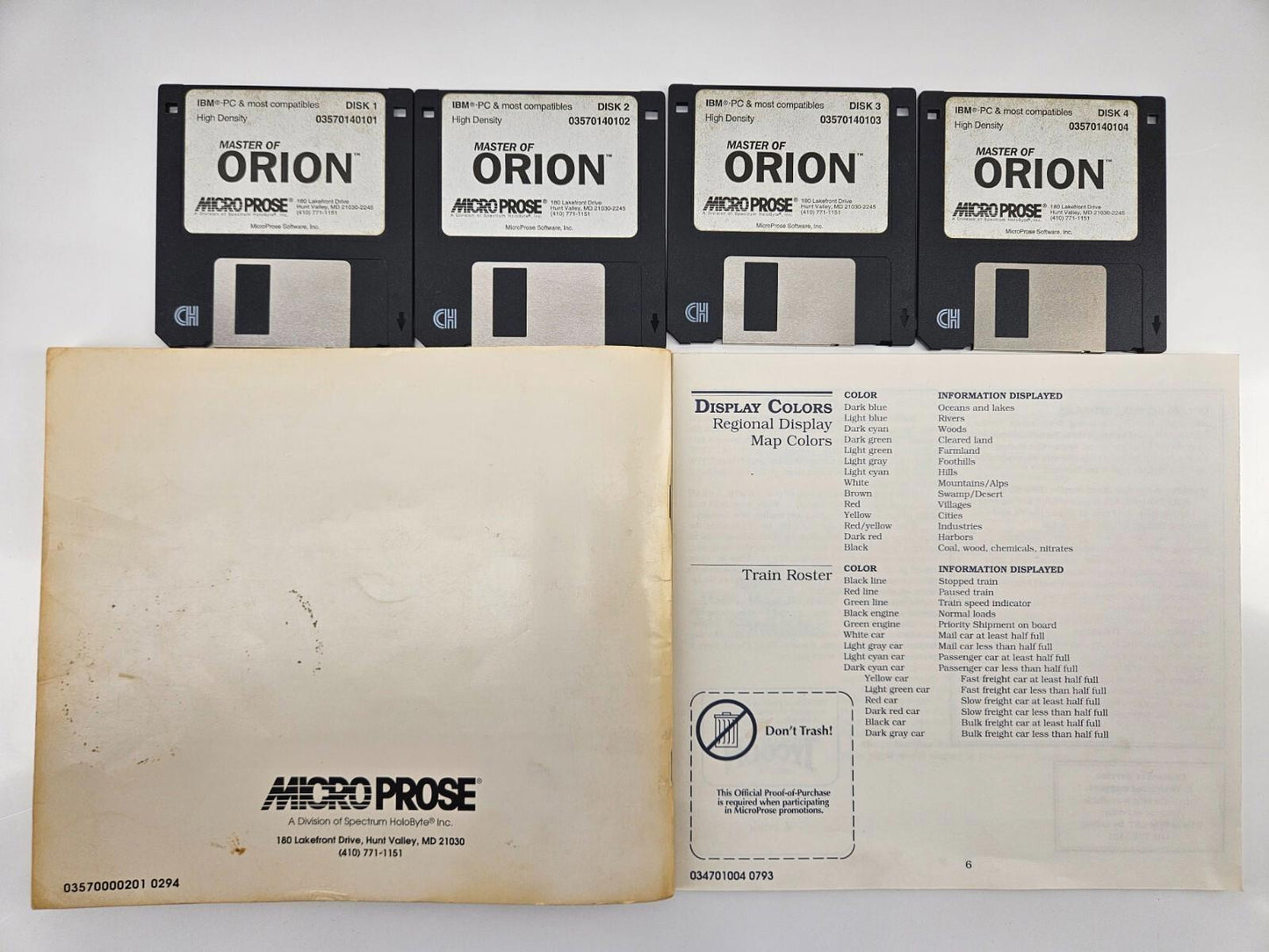Masters of Orion Big Box PC 1994