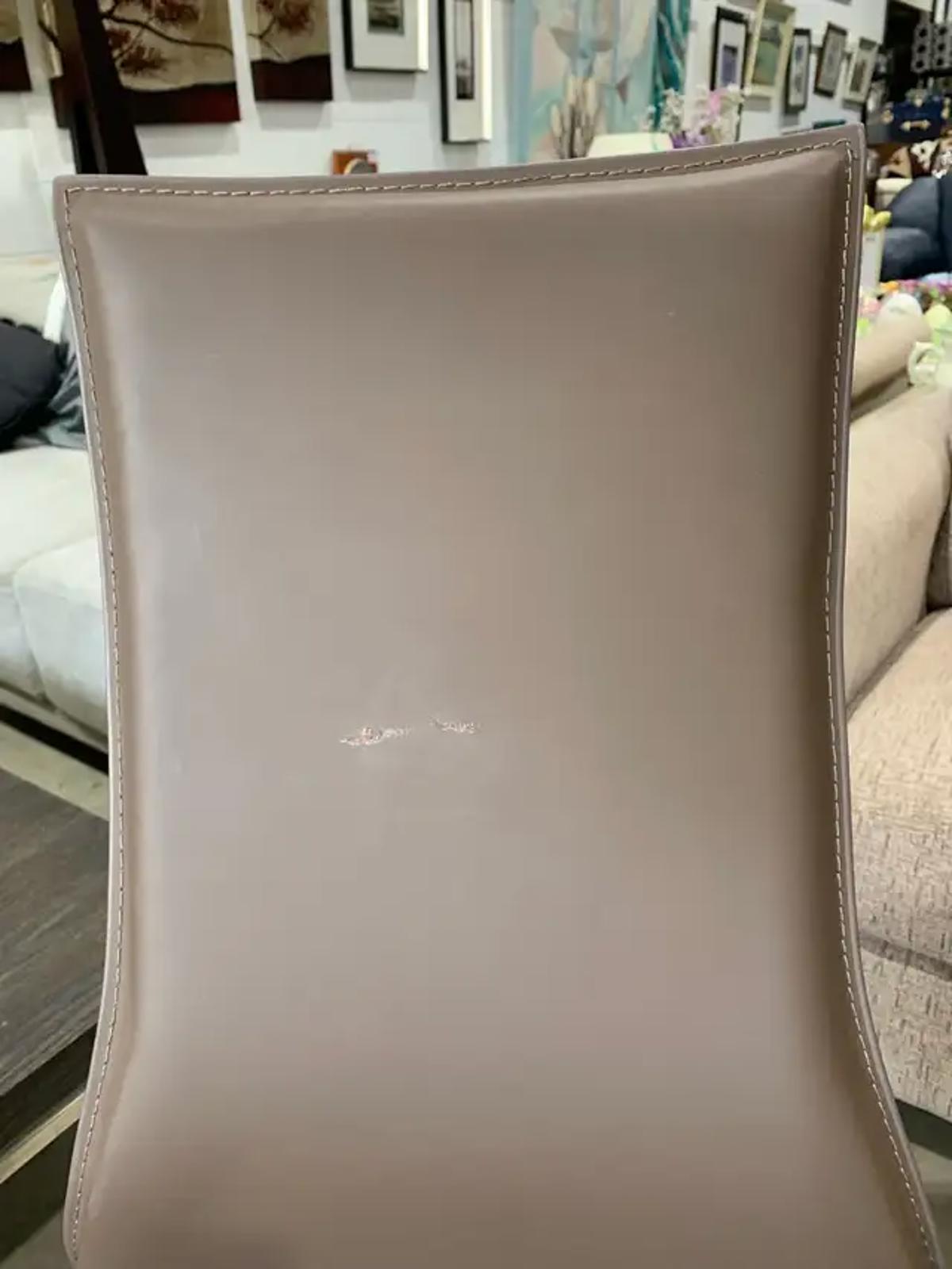 Brown Modern Faux Leather Dining Chairs - set of four