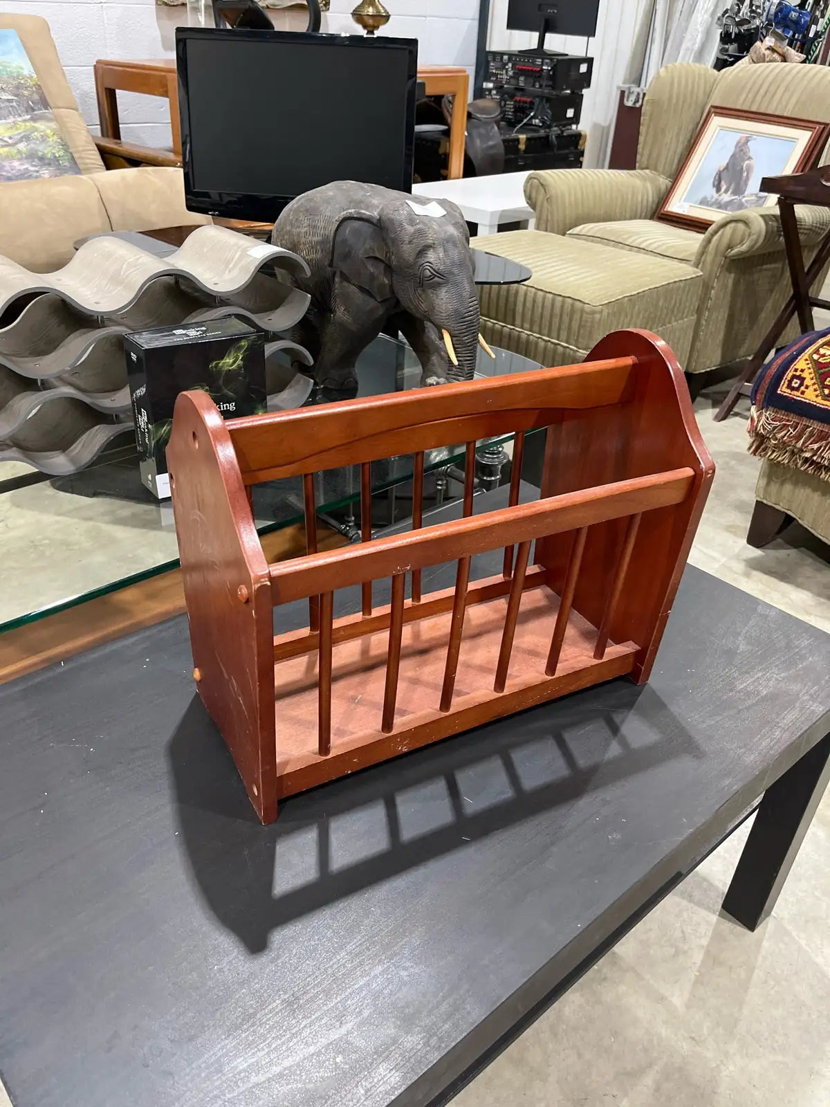 Wooden magazine rack