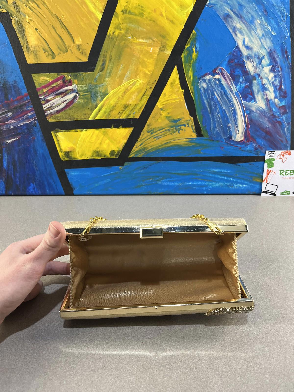 Elegant Gold Clutch with Chain Strap