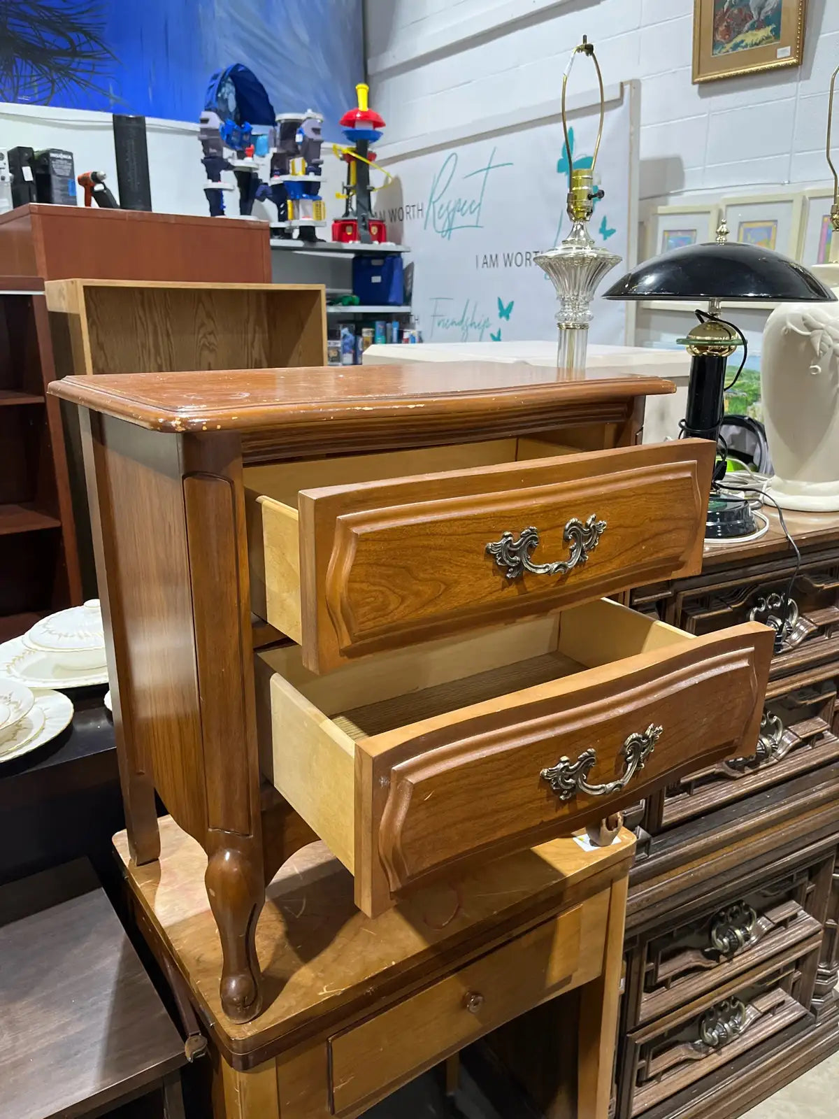 Vintage wooden nightstand