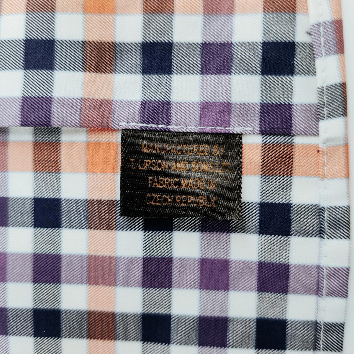 Lipson Shirtmakers Contemporary Button Down Gingham Dress Shirt Men's Size M