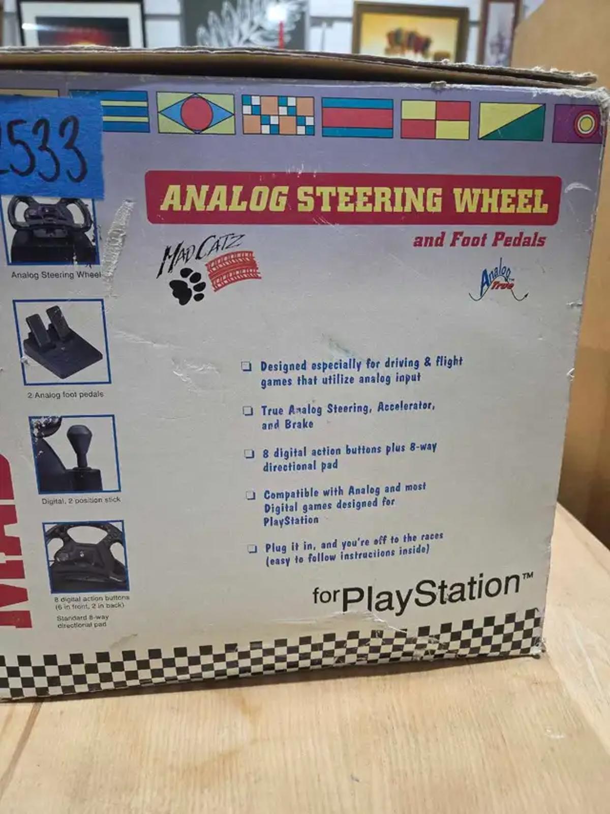 Retro Mad Catz Steering Wheel & Pedals - PS1