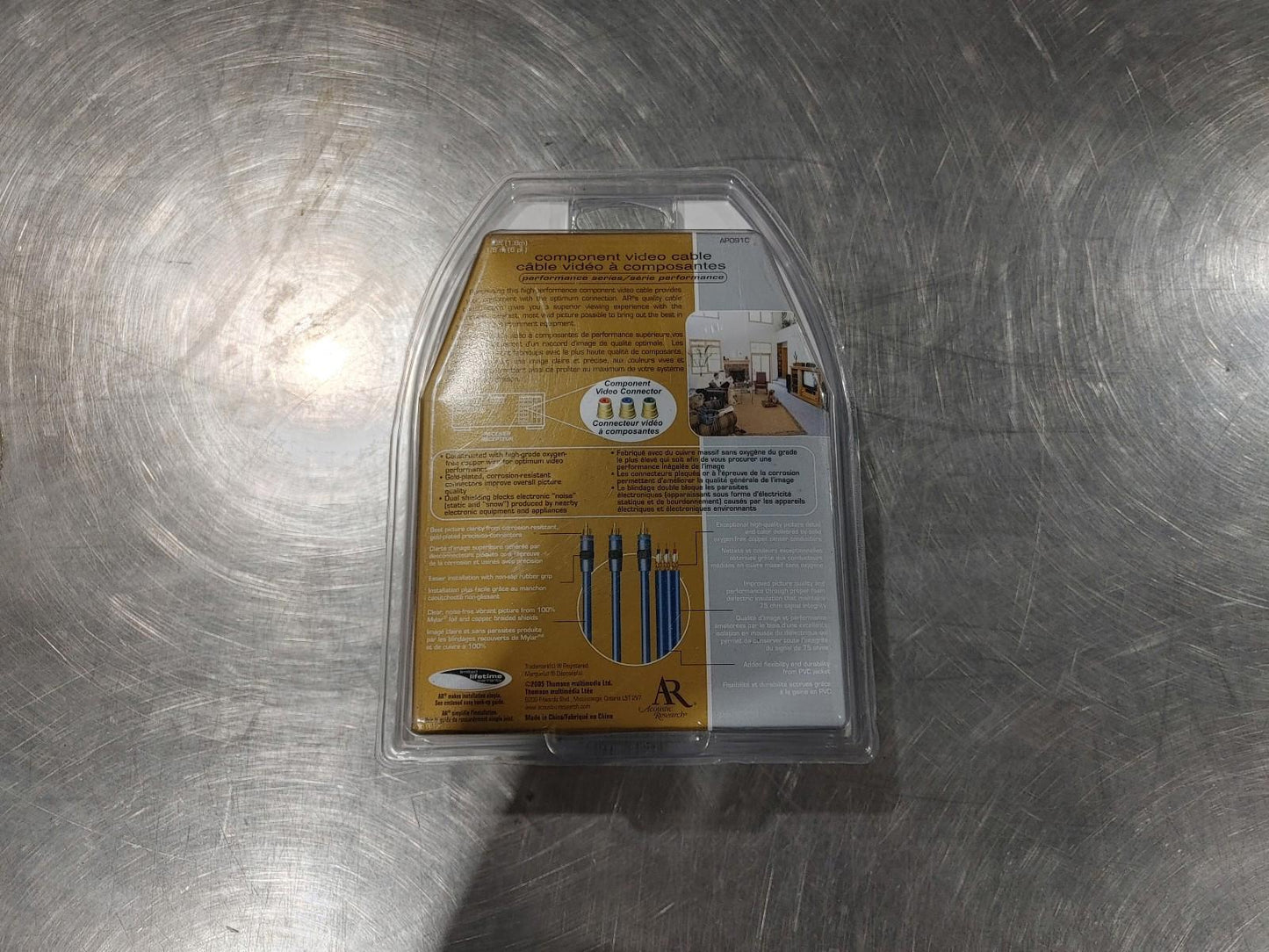 Brand New In Box Acoustic Research High Quality Component Video Cable 6ft RCA