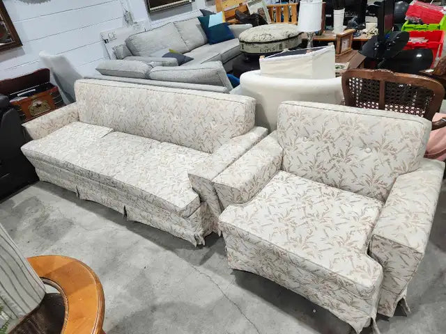 Vintage Floral Sofa and Chair