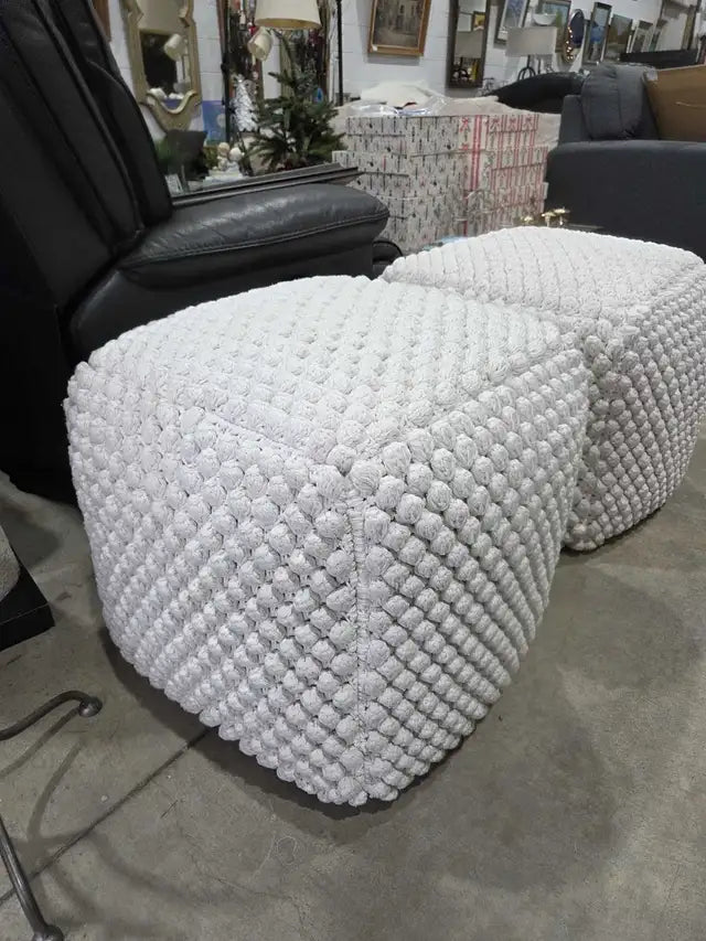 Crate & Barrel Off-White Pouf - (1 Sold, 1 Available)
