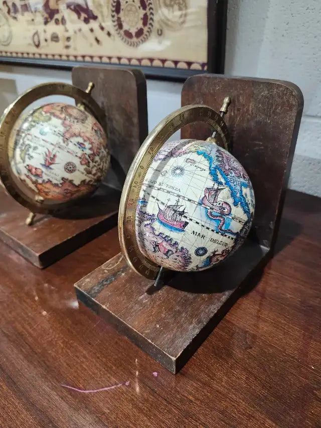 Vintage Globe Bookends