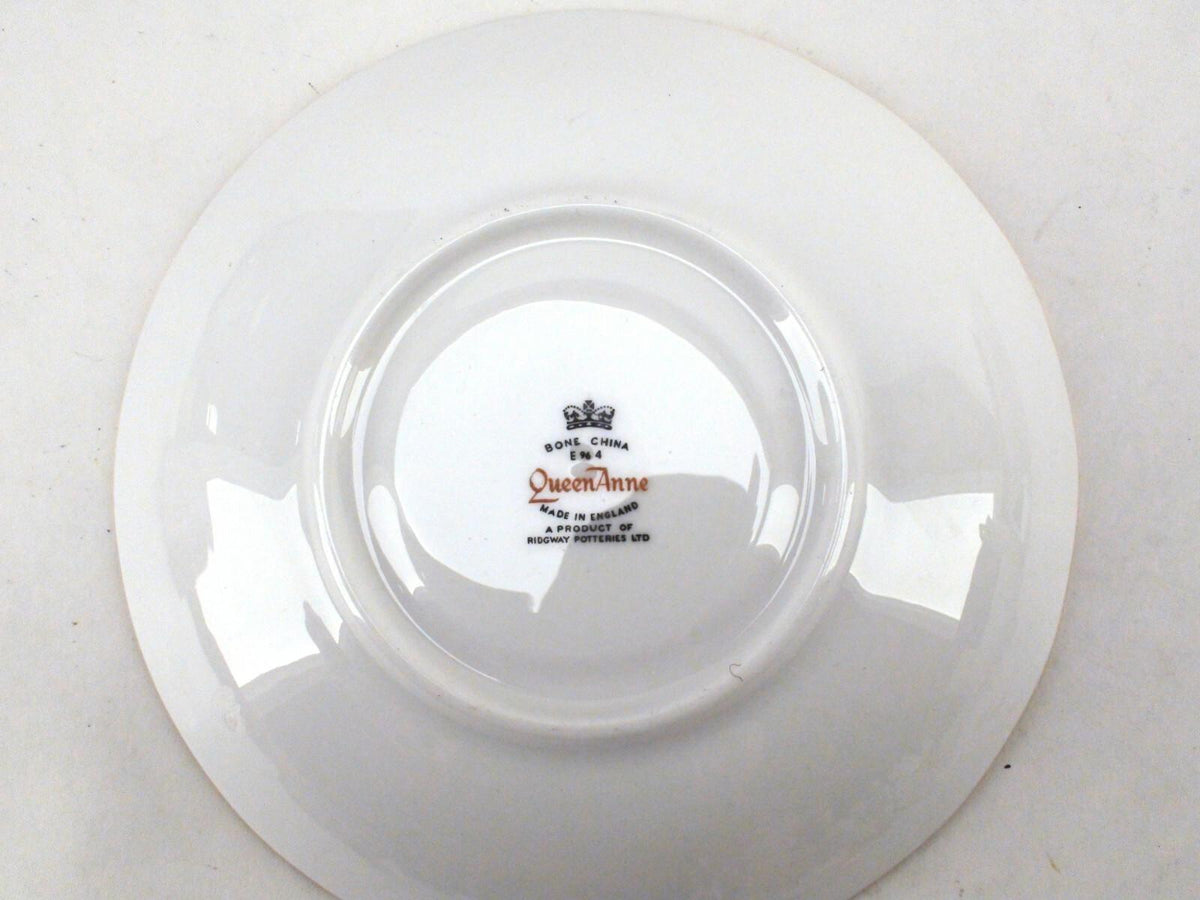 Queen Anne Tea Cup & Saucer Gold Flowers - Fine Bone China Made In England