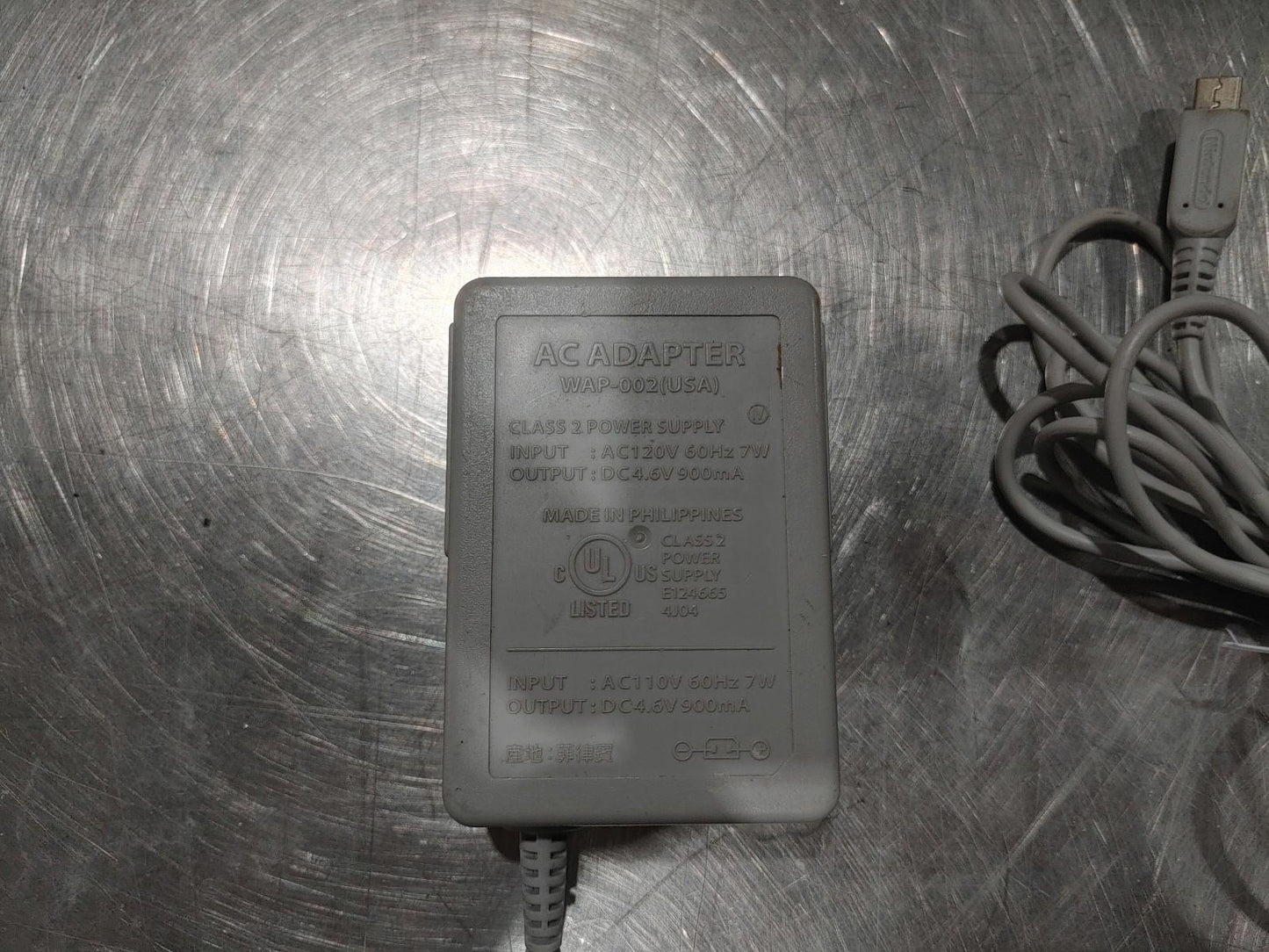 Nintendo WAP-002 USA AC Adapter Tested and Working Grey - Fair