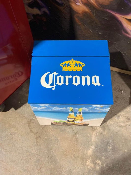 Vintage Metal Corona Ice Bucket Cooler - Retro Beverage Chiller for Outdoor Entertaining