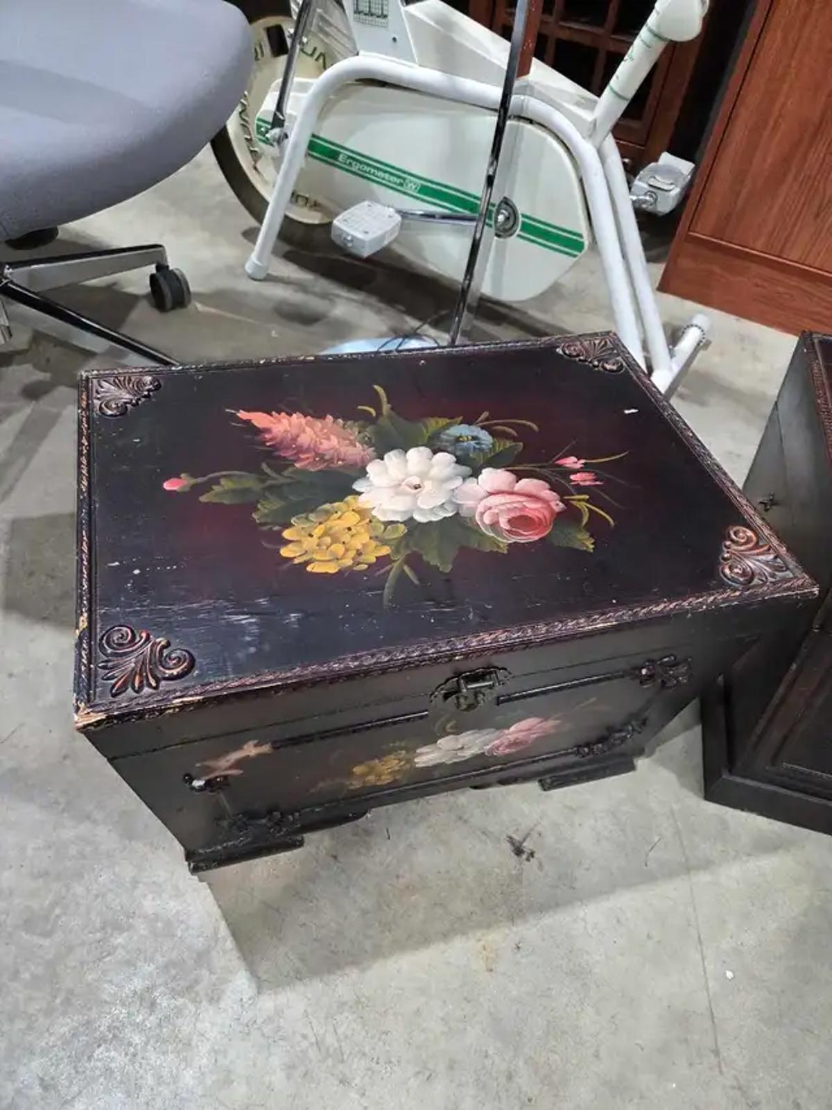 Vintage Painted Floral Storage Chests