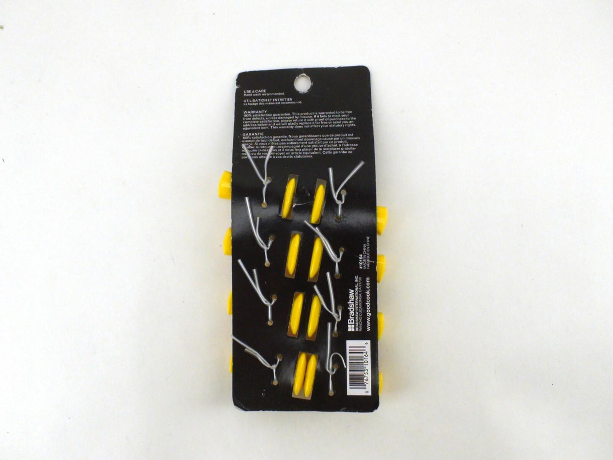 Good Cook BBQ Corn Cob Skewers Pack Of 8 - Interlocking Safety Storage, Yellow