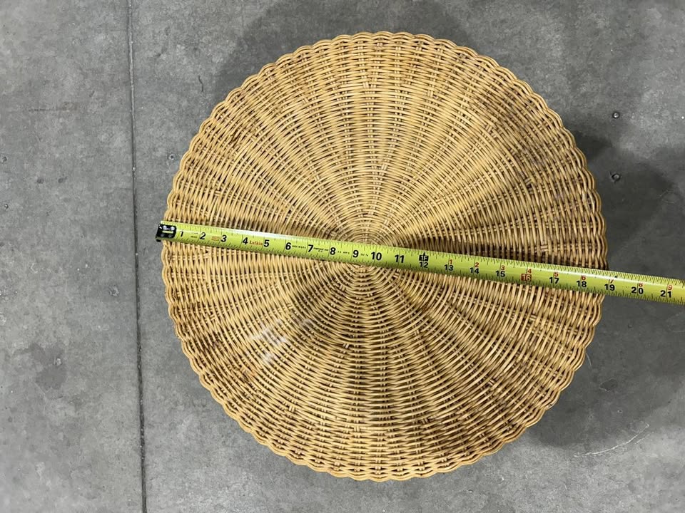 Vintage wicker ottoman