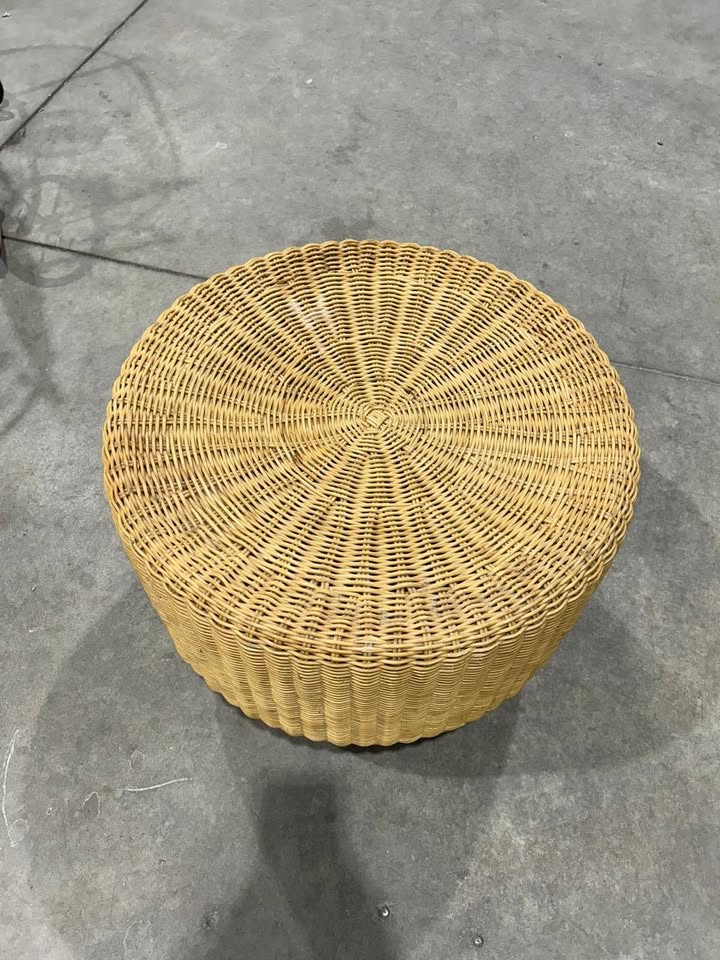 Vintage wicker ottoman