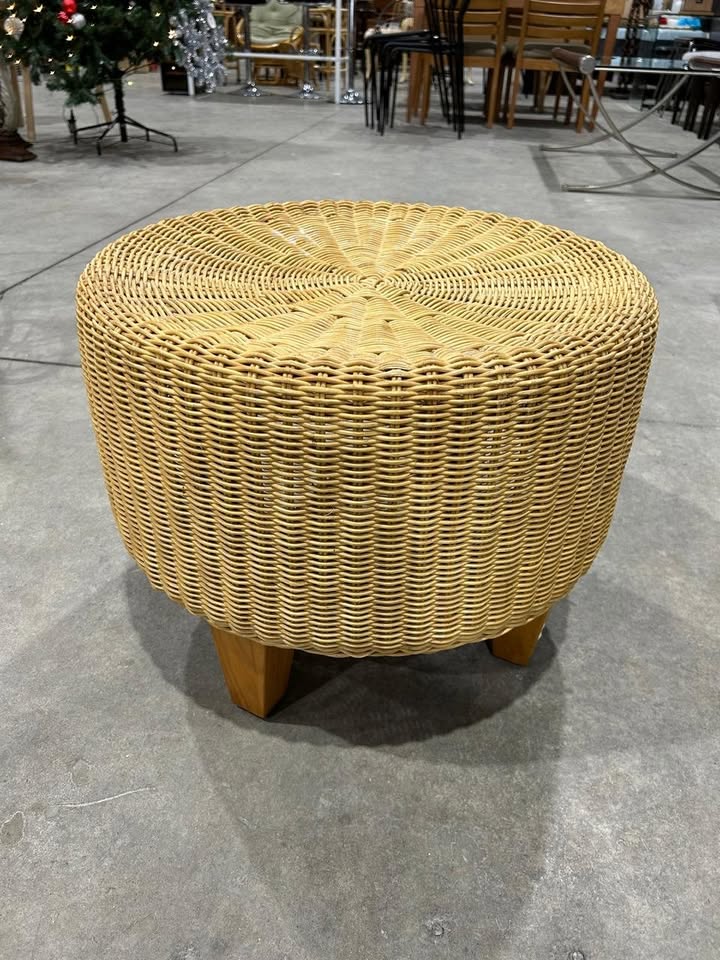 Vintage wicker ottoman