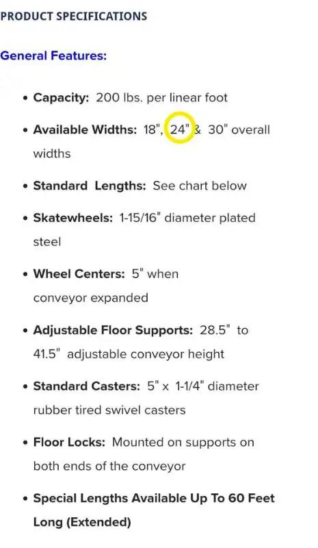 Best Flex 200 Stainless Expandable Gravity Skate Wheel 24' Conveyor