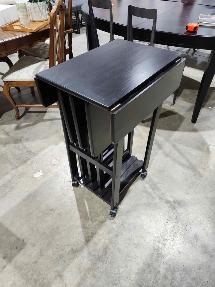 Sophia 4-Pc Snack Table Set with Drop Leaf Mobile Stand