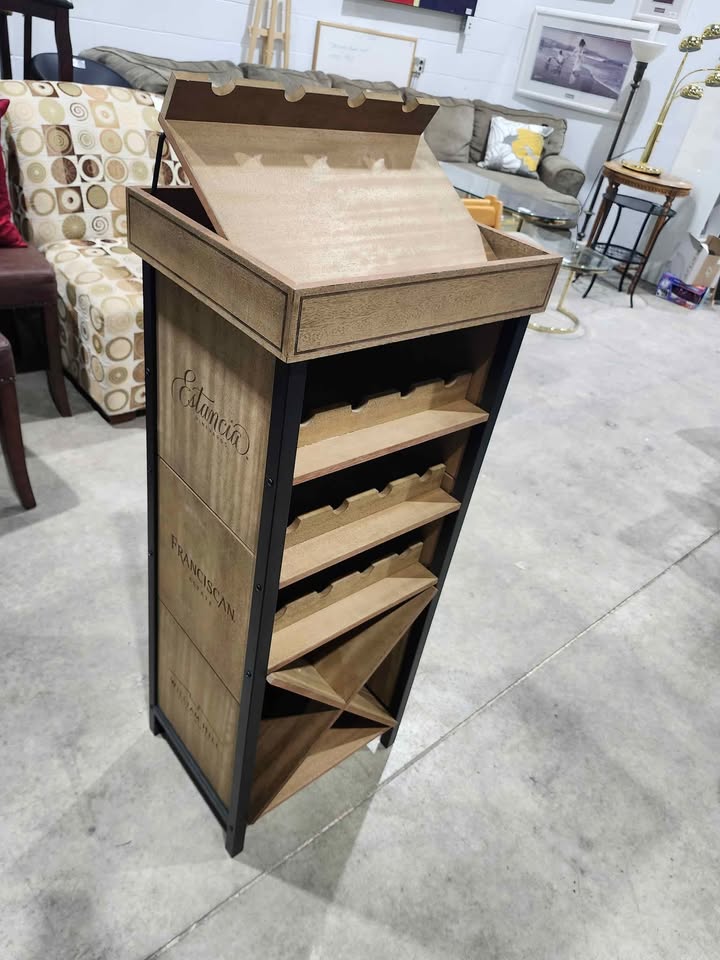 Rustic Wooden Floor Wine Rack