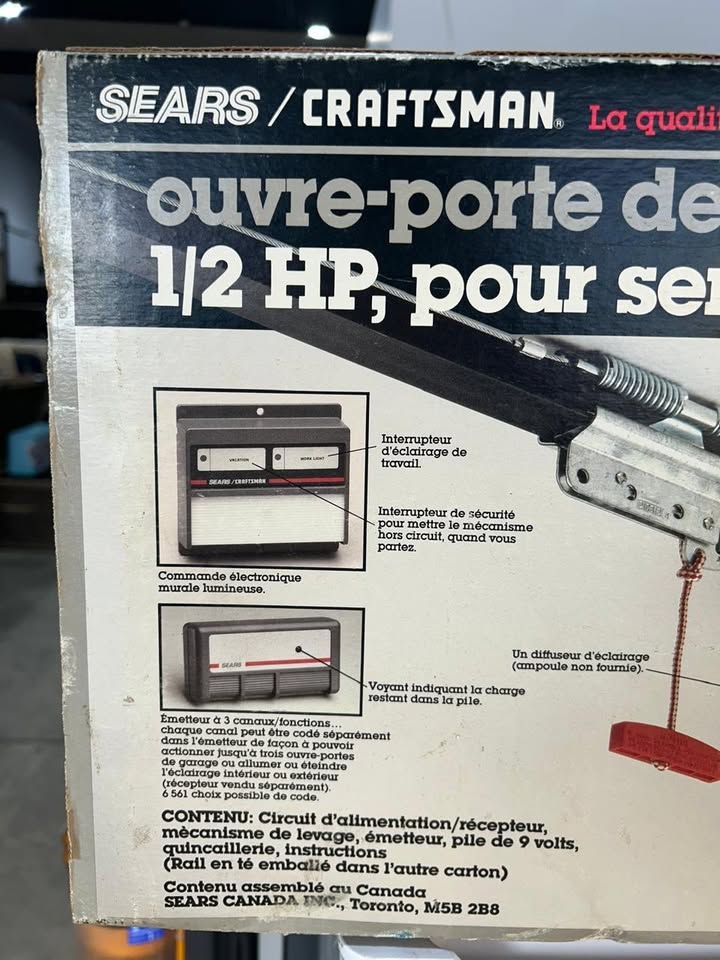 Vintage Sears Craftman 1/2 HP Garage door opener
