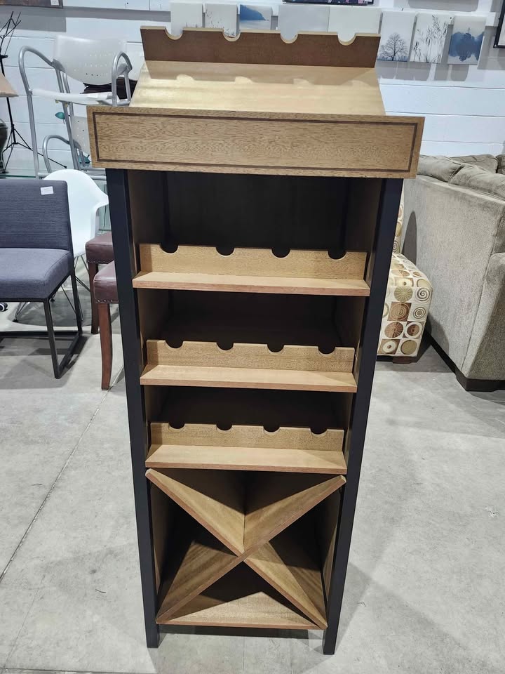 Rustic Wooden Floor Wine Rack