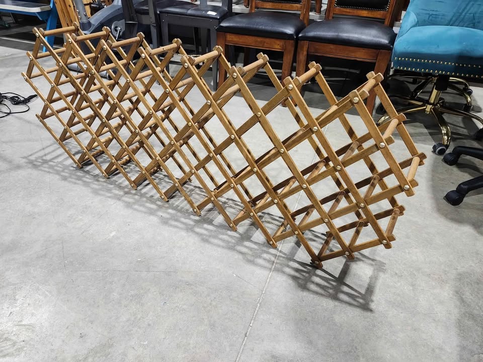 Vintage Wooden Accordion 42 Bottle Wine Rack