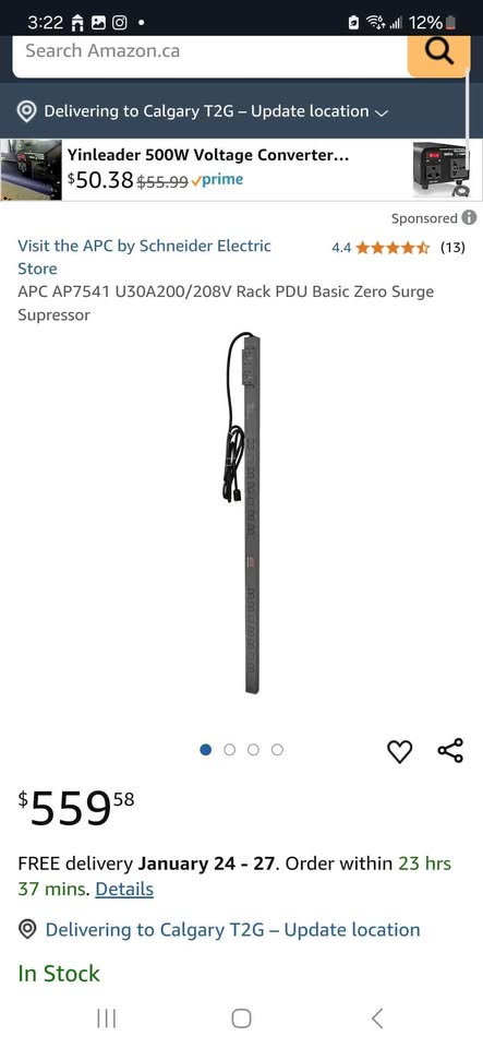 APC AP7541 U30A200/208V Rack PDU 24 Outlet Basic Zero Surge Supressor