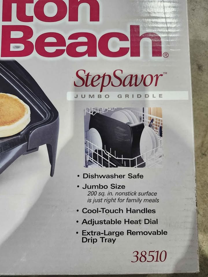 New! Hamilton Beach Step Savor Jumbo Griddle