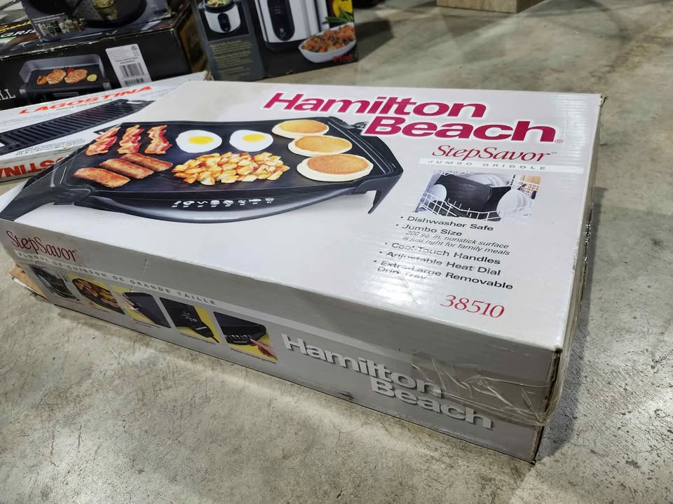 New! Hamilton Beach Step Savor Jumbo Griddle