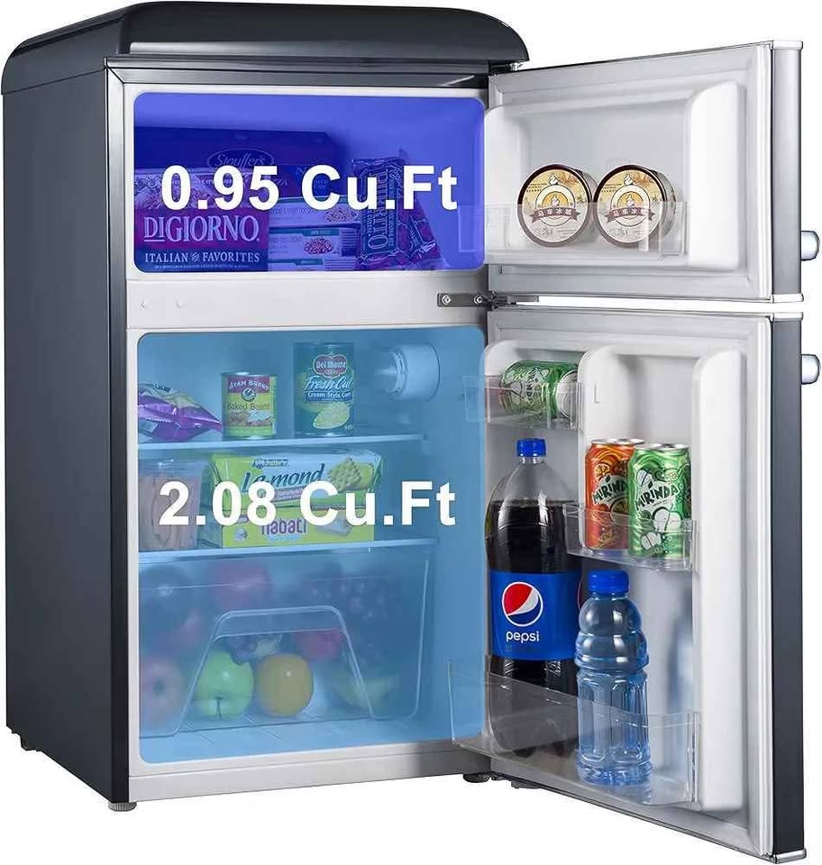 Galanz Retro Compact Mini Fridge with Freezer - 3.1 Cu.Ft
