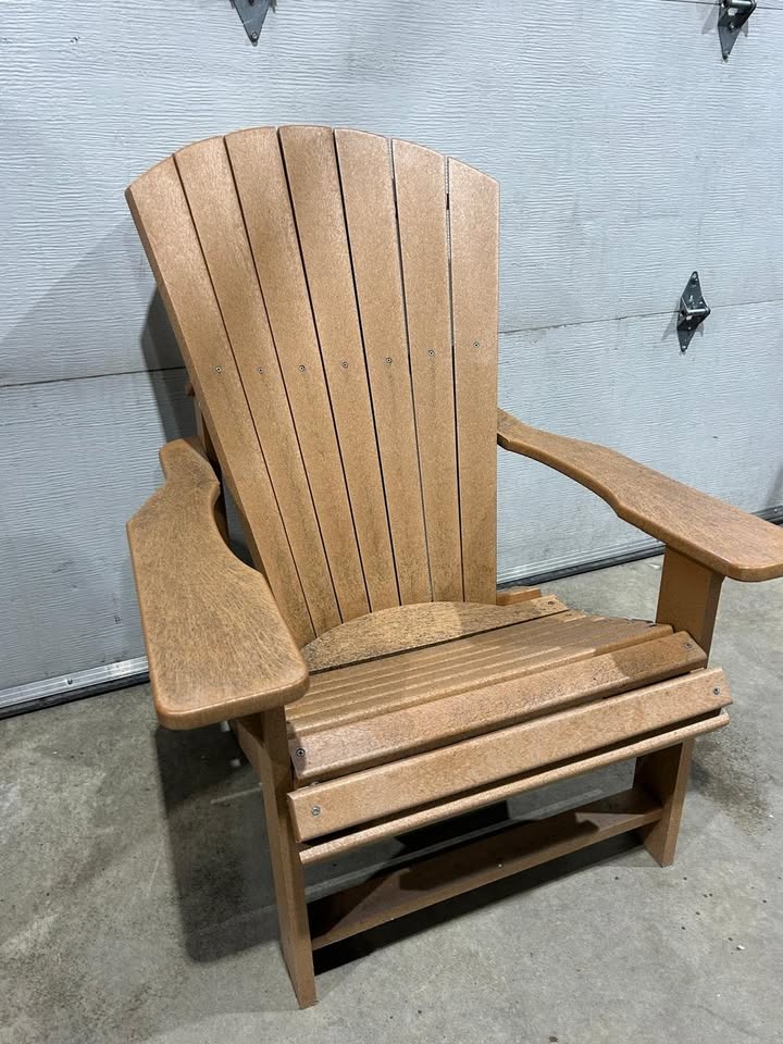 Classic Adirondack Beige Patio Chairs - CR plastics - 2 Available