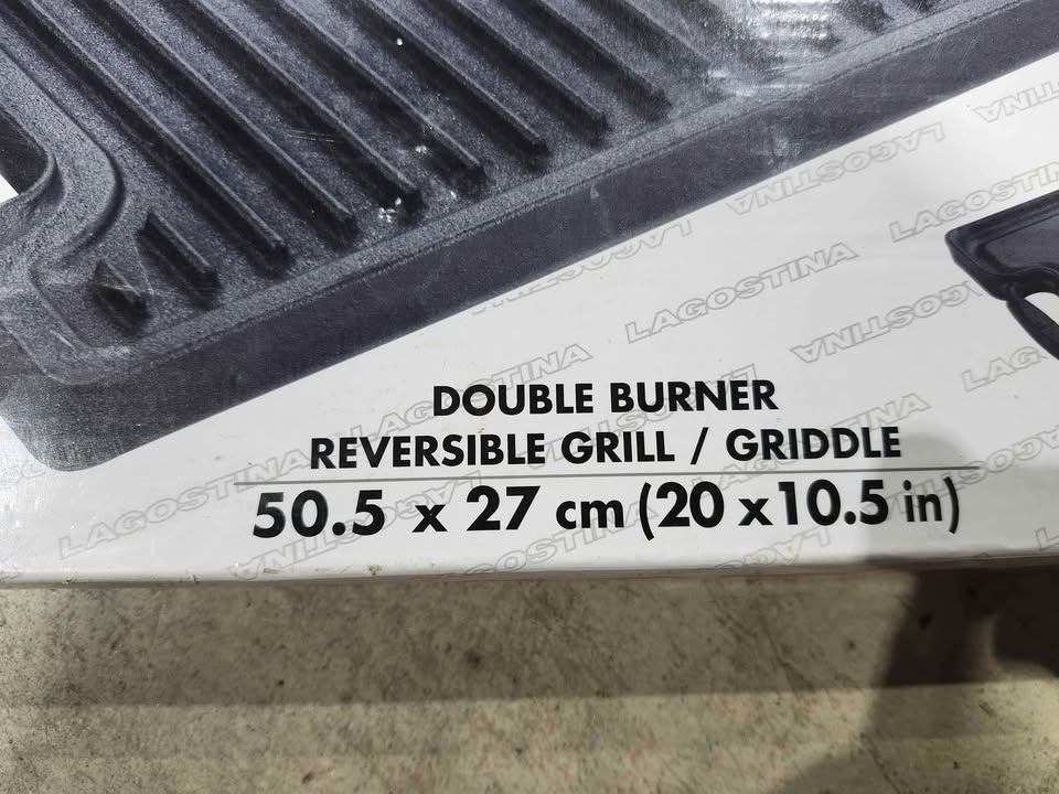 New! Lagostina Pre-Seasoned Cast Iron Reversible Griddle/Grill