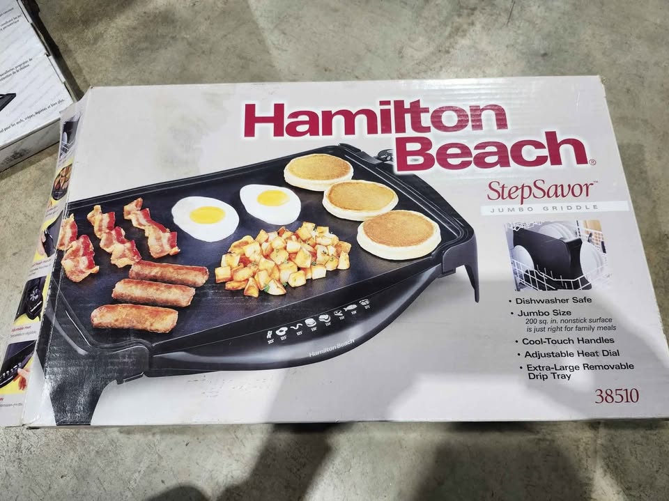 New! Hamilton Beach Step Savor Jumbo Griddle