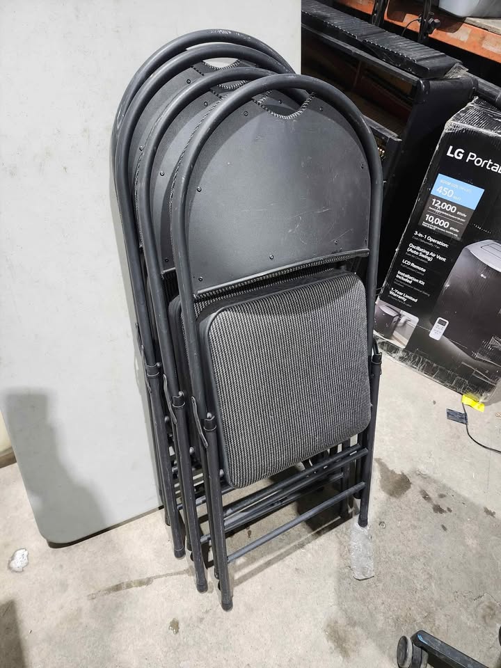 Steel Cushioned Folding Chairs - 4 Available
