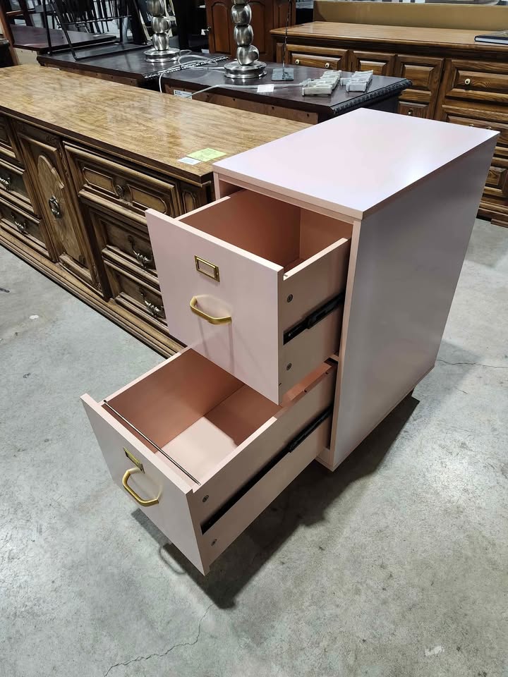 Carson Carrington Erfjord 2-drawer File Cabinet - Blush Pink