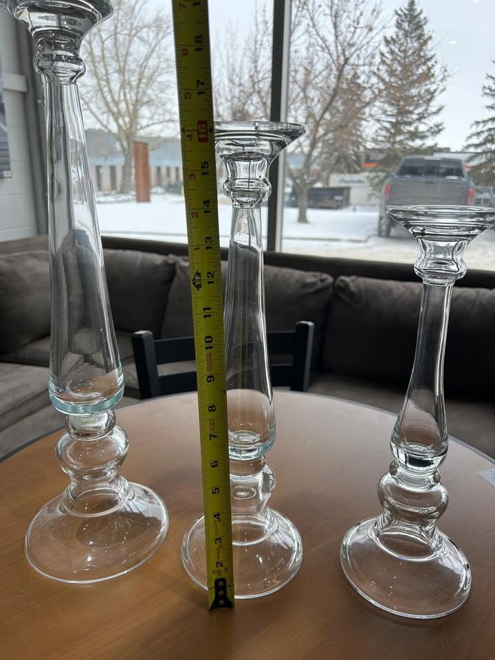 Medium Candle Holder Crystal/Glass