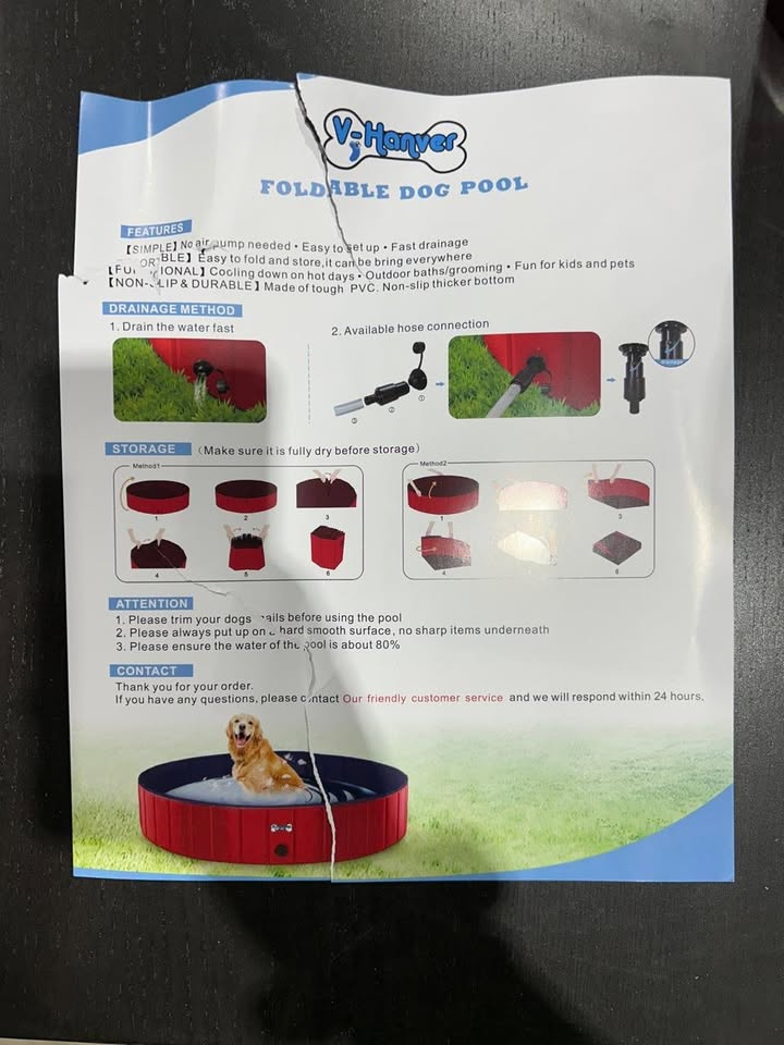 Foldable Dog Pool XXL - Brand New