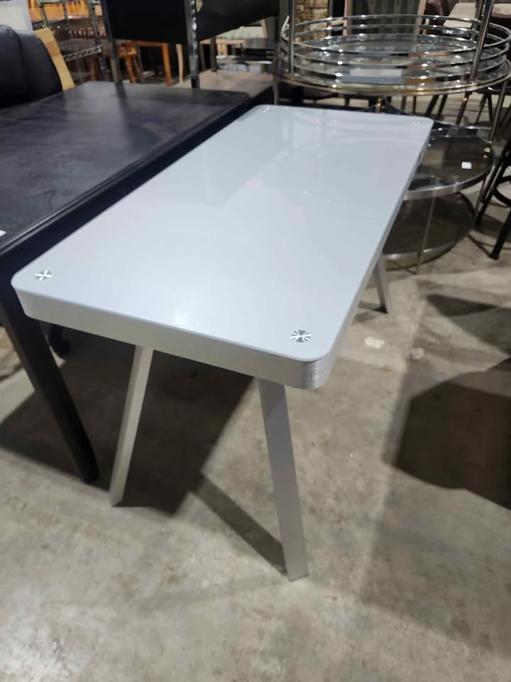 Modern Silver/Glass Desk