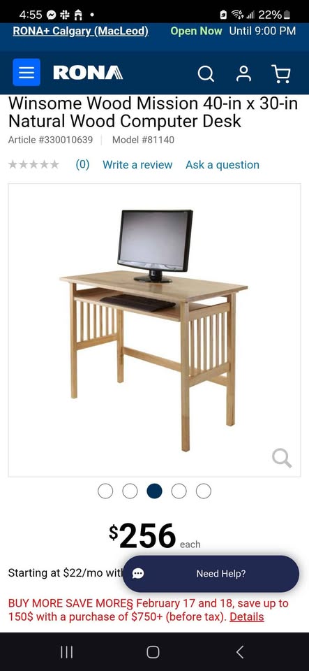 Winsome Wood Mission Foldable Natural Wood Computer Desk