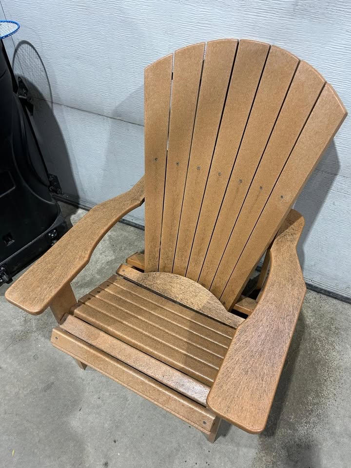 Classic Adirondack Beige Patio Chairs - CR plastics - 2 Available