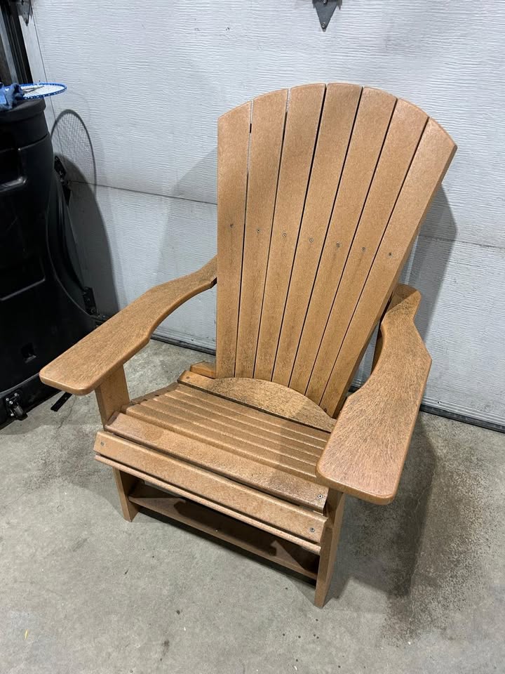 Classic Adirondack Beige Patio Chairs - CR plastics - 2 Available