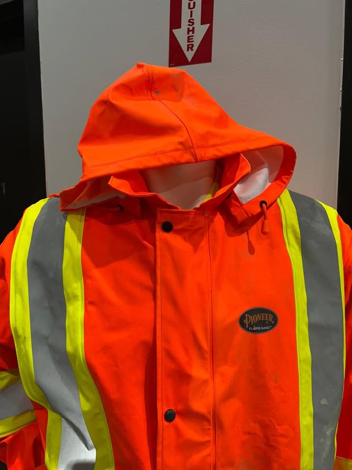 Pioneer Flame Resistant PU Stretch Hi-Vis Waterproof Jacket - Hi-Vis Orange - SIZE XL
