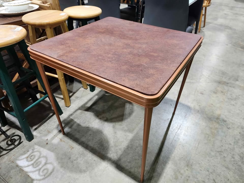 Vintage Folding Steel/Cushioned Card Table